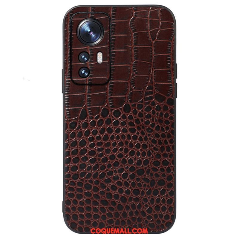 Coque  Xiaomi 12 / 12X  Véritable Cuir Texture Crocodile