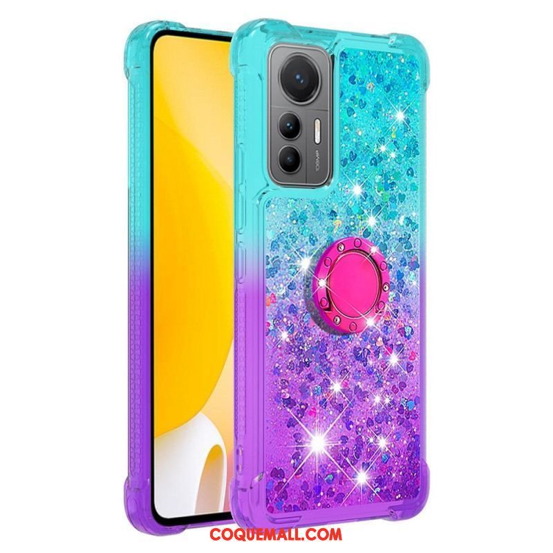 Coque Xiaomi 12 Lite Paillettes Anneau-Support