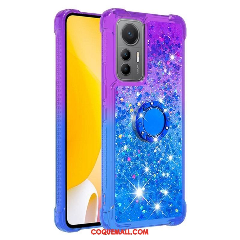 Coque Xiaomi 12 Lite Paillettes Anneau-Support