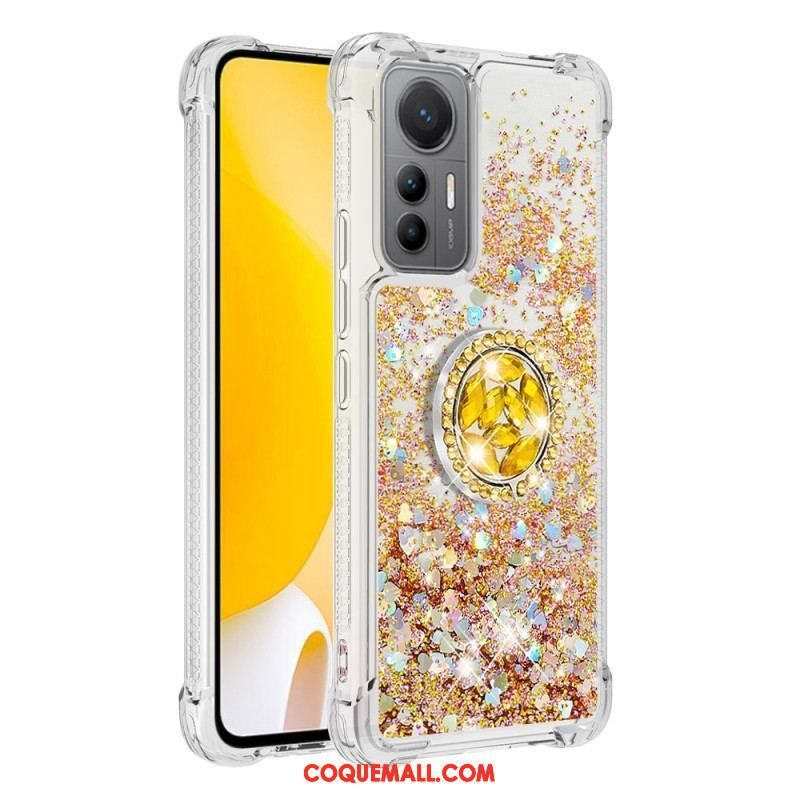 Coque Xiaomi 12 Lite Paillettes Colorées Anneau-Support