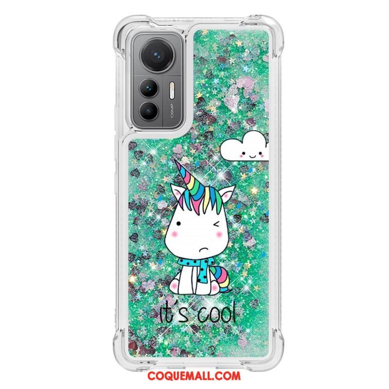 Coque Xiaomi 12 Lite Paillettes Licornes