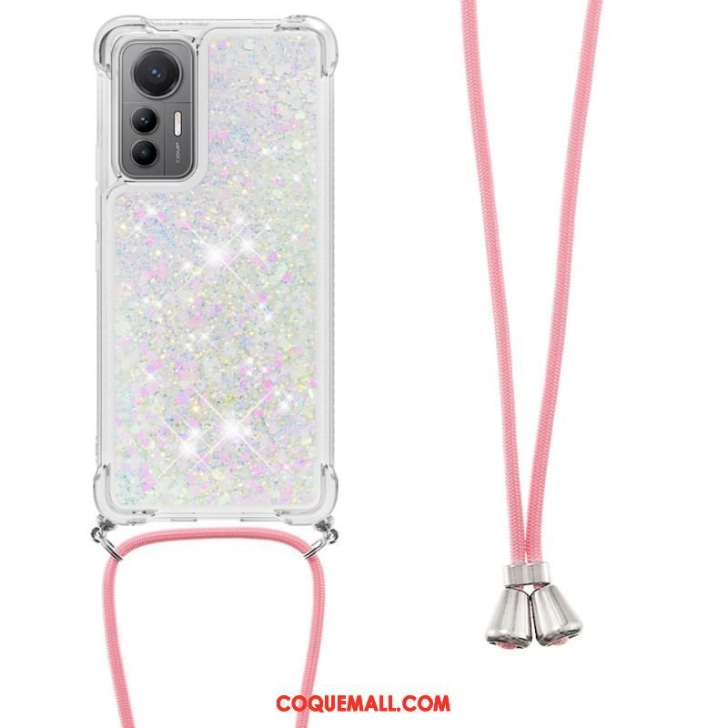 Coque Xiaomi 12 Lite à Cordon Paillettes Design