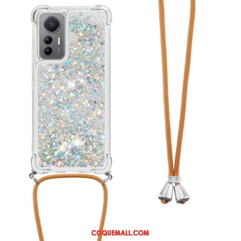 Coque Xiaomi 12 Lite à Cordon Paillettes Design