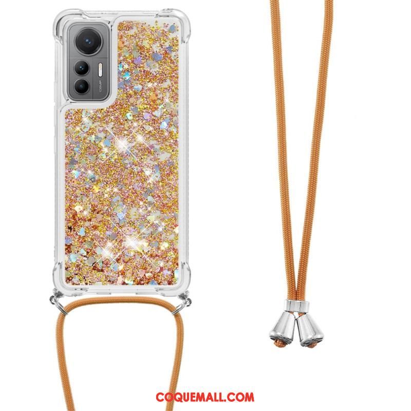 Coque Xiaomi 12 Lite à Cordon Paillettes Design