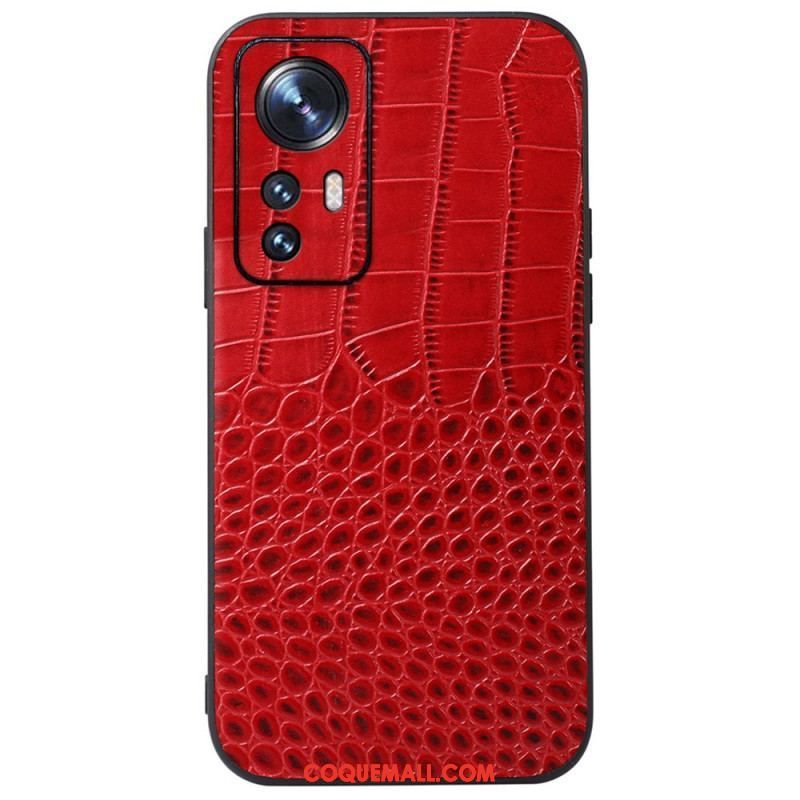 Coque Xiaomi 12 Pro Cuir Effet Peau de Crocodile