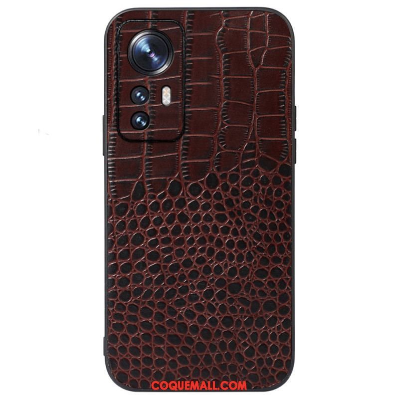 Coque Xiaomi 12 Pro Cuir Effet Peau de Crocodile