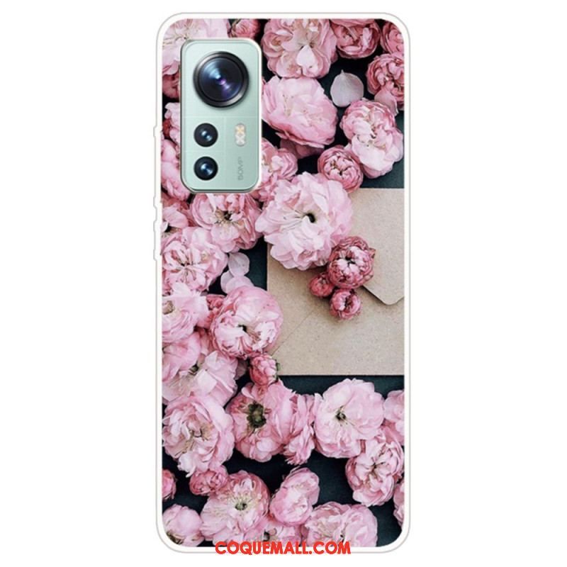 Coque Xiaomi 12 Pro Silicone Déclinaison Florale