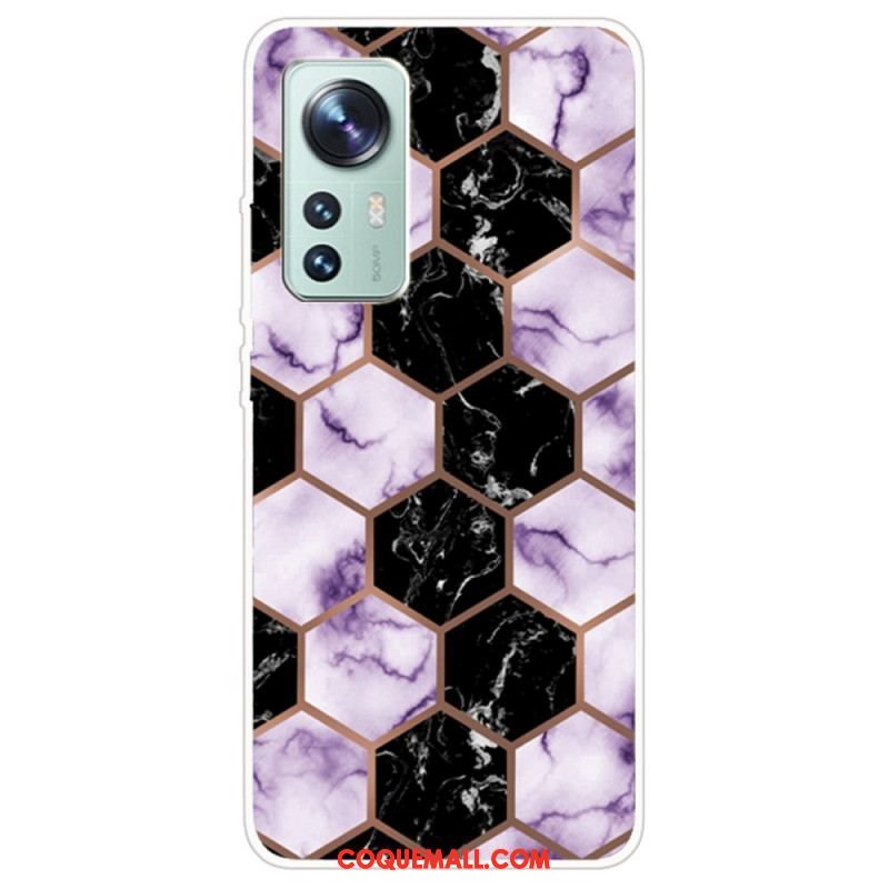 Coque Xiaomi 12 Pro Silicone Marbre Coloré