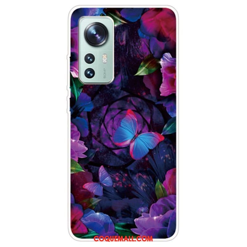 Coque Xiaomi 12 Pro Silicone Papillons