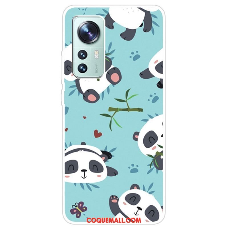 Coque Xiaomi 12 Pro Silicone Tas de Pandas