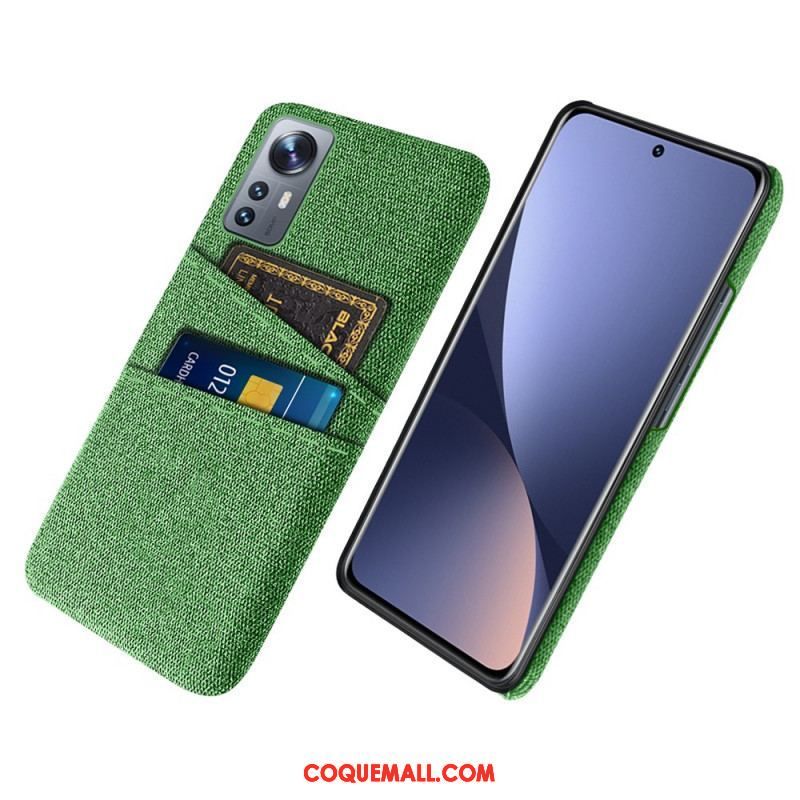 Coque Xiaomi 12 Pro Tissu avec Porte-Cartes