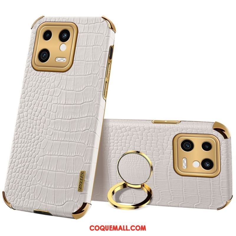 Coque Xiaomi 13 Effet Crocodile avec Anneau