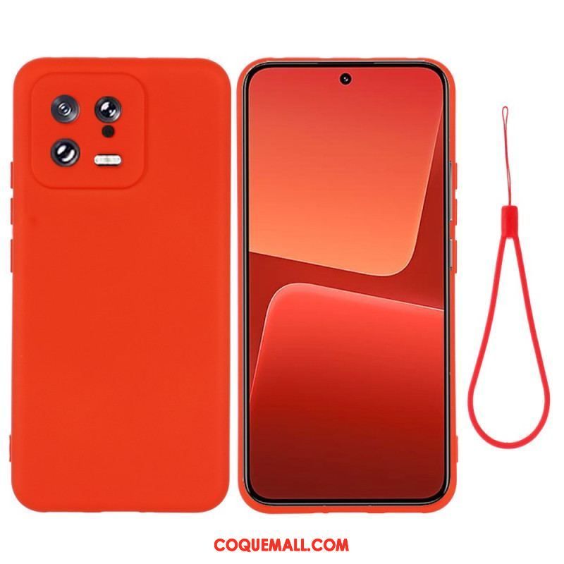 Coque Xiaomi 13 Silicone Liquide avec Lanière