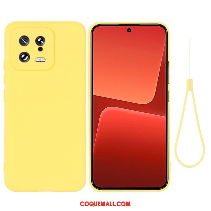 Coque Xiaomi 13 Silicone Liquide avec Lanière