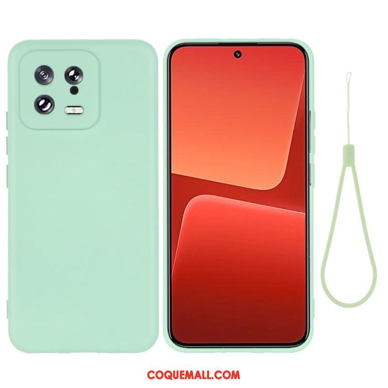 Coque Xiaomi 13 Silicone Liquide avec Lanière