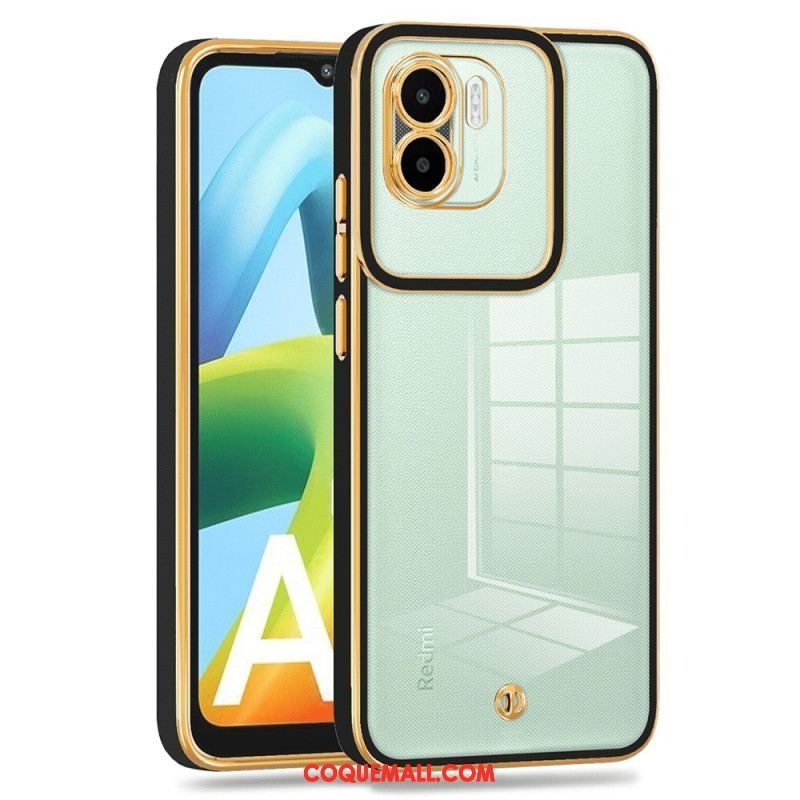 Coque Xiaomi Redmi A1 Transparente Rebords Style Métal