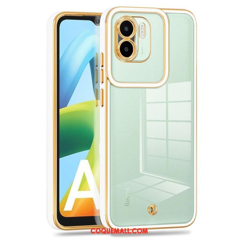 Coque Xiaomi Redmi A1 Transparente Rebords Style Métal