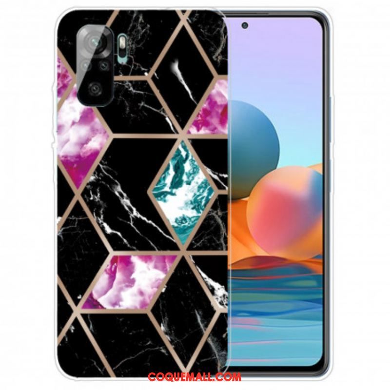 Coque Xiaomi Redmi Note 10/10S/Poco M5s Marbre Géométrie Intense