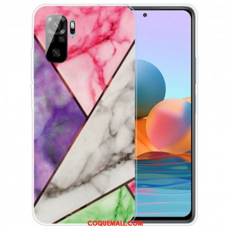 Coque Xiaomi Redmi Note 10/10S/Poco M5s Marbre Géométrie Intense