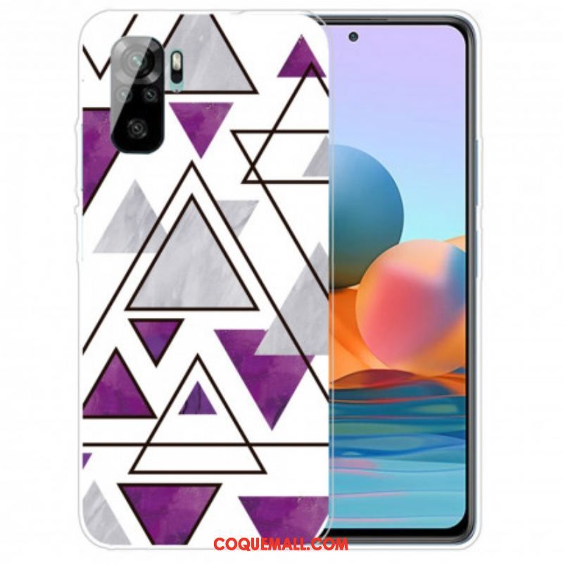 Coque Xiaomi Redmi Note 10/10S/Poco M5s Marbre Triangles