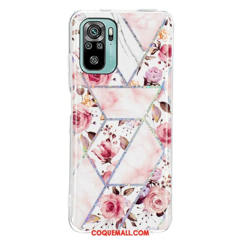 Coque Xiaomi Redmi Note 10/10S/Poco M5s Marbrée Fleurs