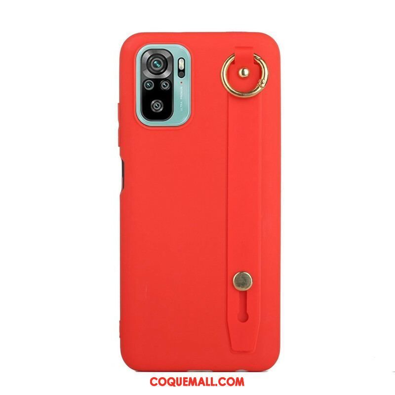 Coque Xiaomi Redmi Note 10/10S/Poco M5s Silicone avec Sangle Support