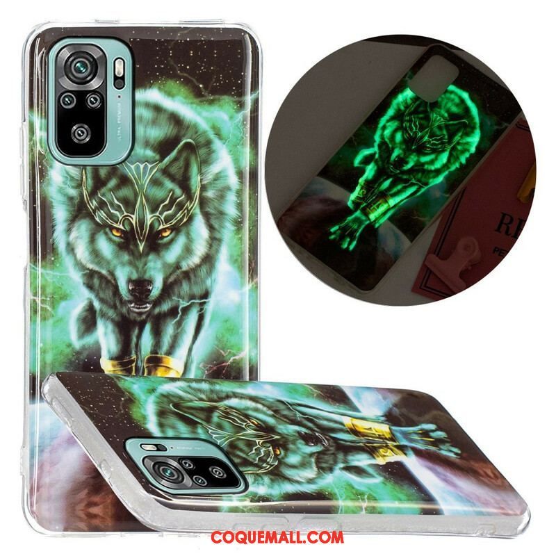 Coque Xiaomi Redmi Note 10/10S/Poco M5s Série Loup Fluorescente