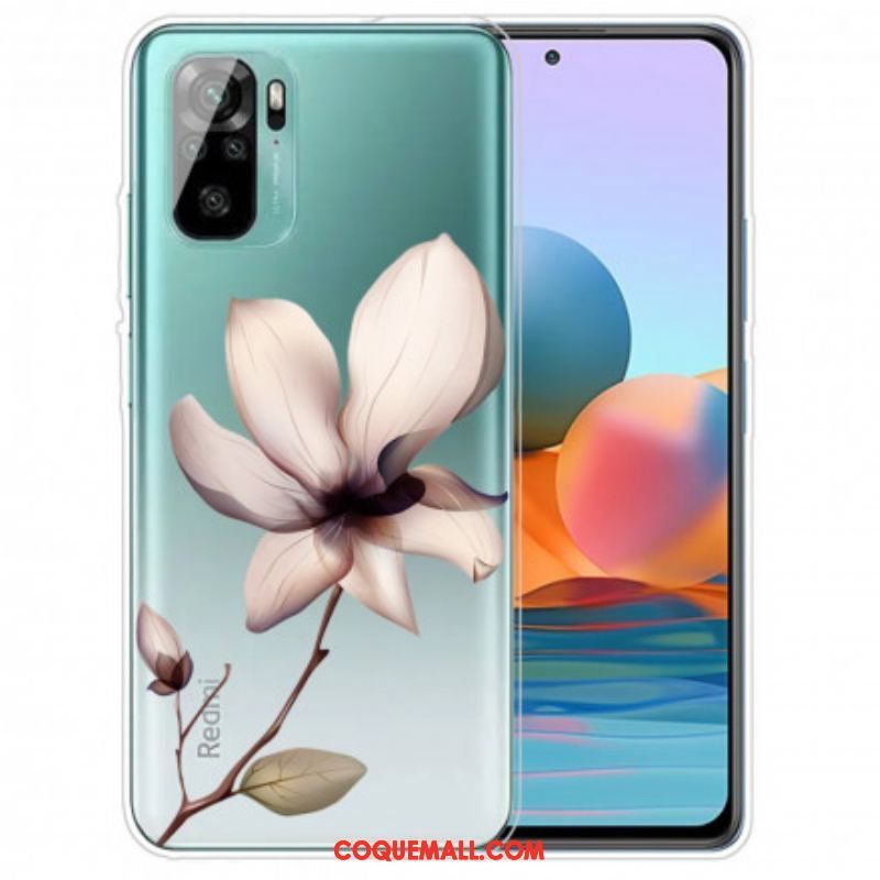 Coque Xiaomi Redmi Note 10/10S/Poco M5s Transparente Une Fleur