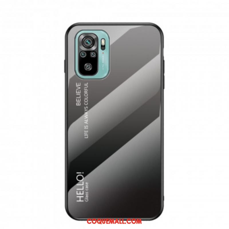 Coque Xiaomi Redmi Note 10/10S/Poco M5s Verre Trempé Hello