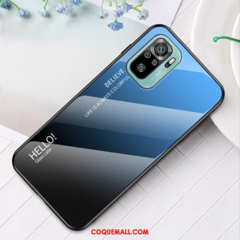 Coque Xiaomi Redmi Note 10/10S/Poco M5s Verre Trempé Hello