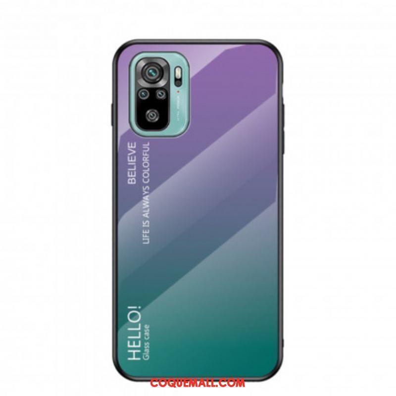 Coque Xiaomi Redmi Note 10/10S/Poco M5s Verre Trempé Hello