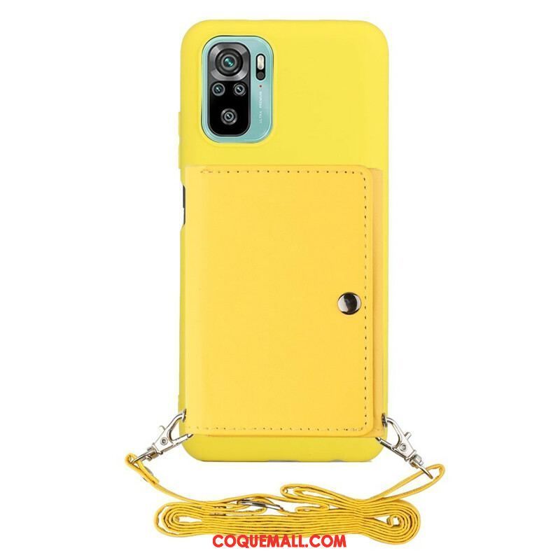 Coque Xiaomi Redmi Note 10/10S/Poco M5s à Bandoulière Porte-cartes