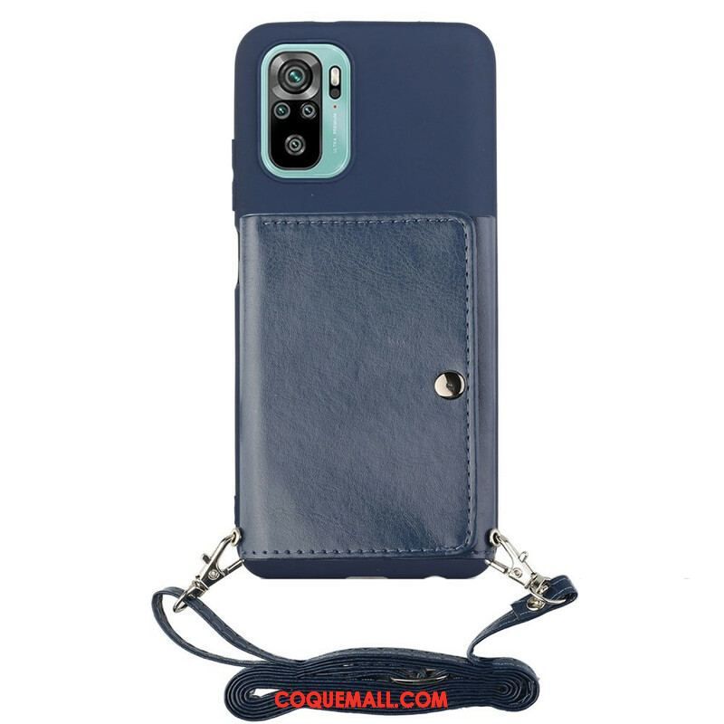 Coque Xiaomi Redmi Note 10/10S/Poco M5s à Bandoulière Porte-cartes