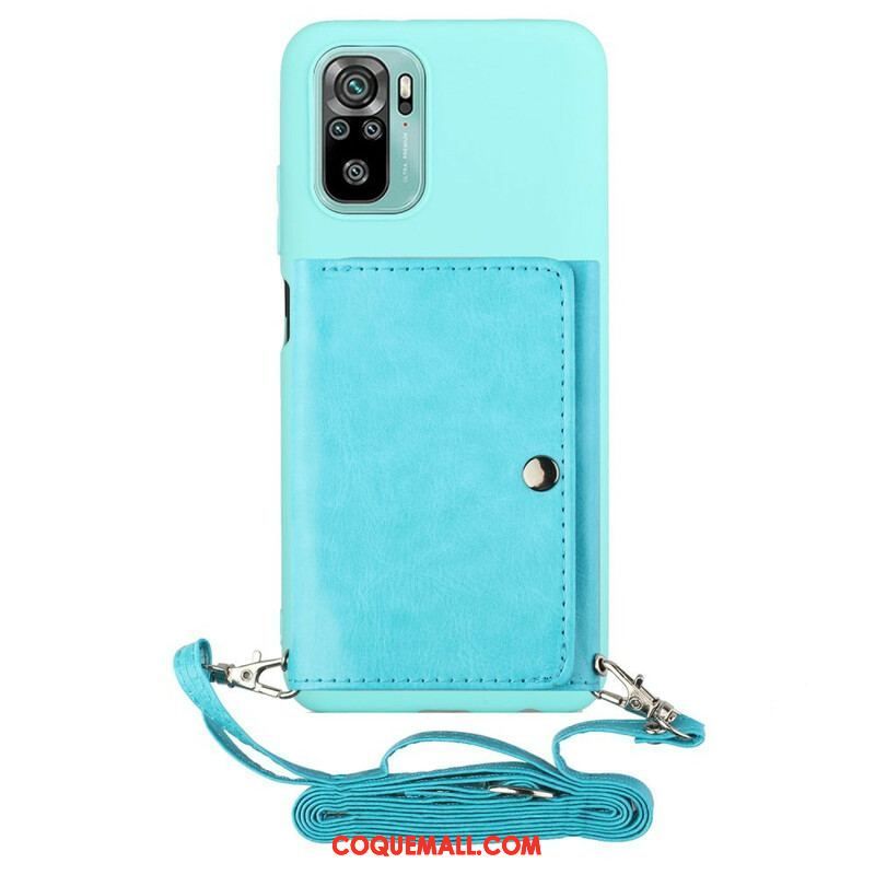 Coque Xiaomi Redmi Note 10/10S/Poco M5s à Bandoulière Porte-cartes