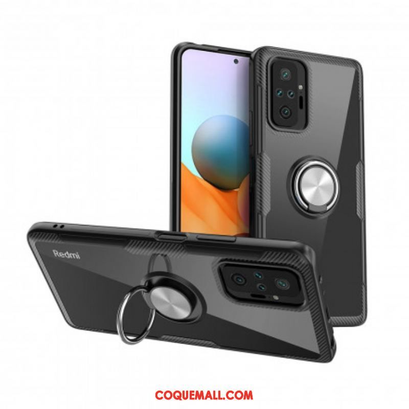 Coque Xiaomi Redmi Note 10 Pro Fibre Carbone Anneau Métallique