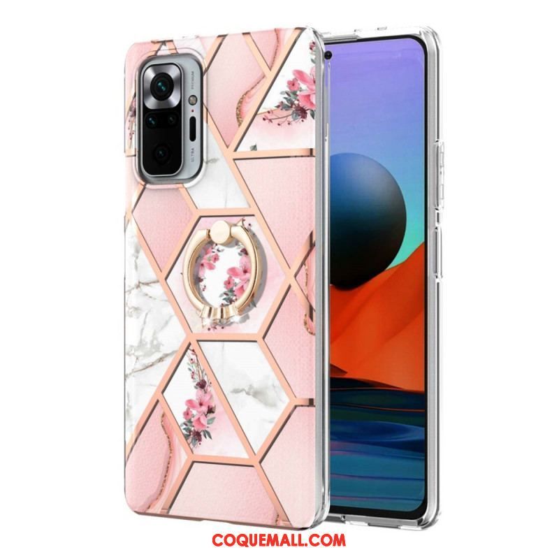 Coque Xiaomi Redmi Note 10 Pro Fleurs Anneau-Support