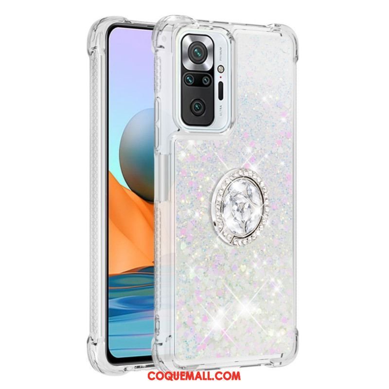 Coque Xiaomi Redmi Note 10 Pro Paillettes avec Anneau-Support