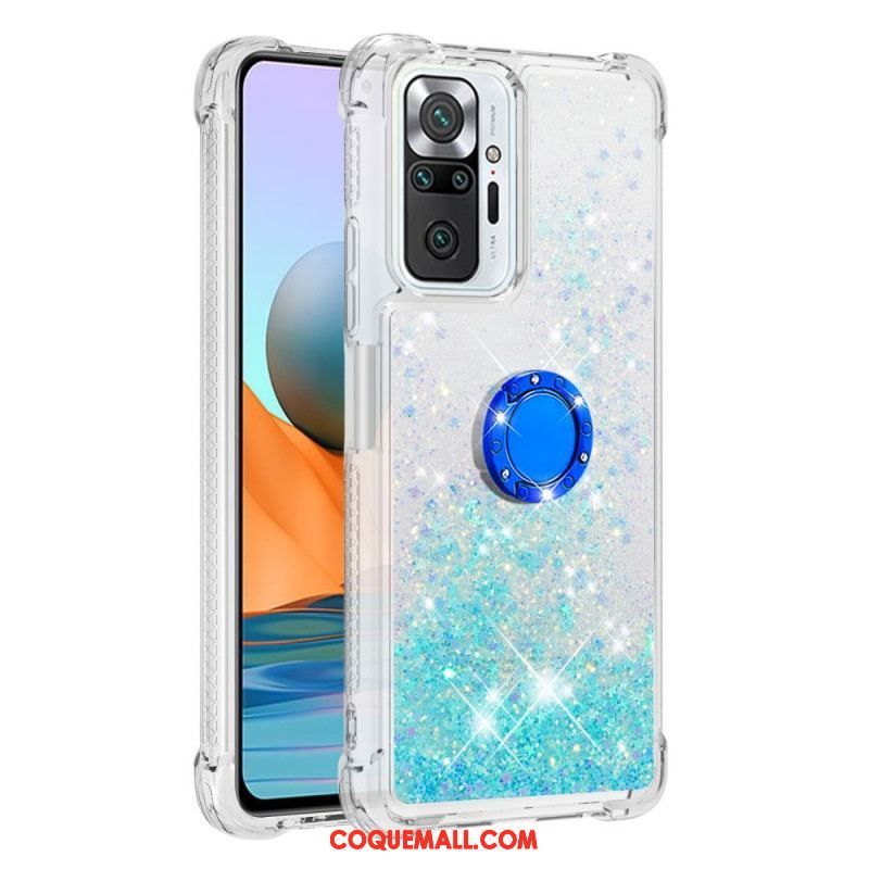 Coque Xiaomi Redmi Note 10 Pro Paillettes avec Anneau-Support