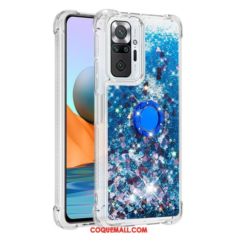 Coque Xiaomi Redmi Note 10 Pro Paillettes avec Anneau-Support