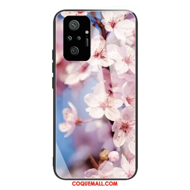 Coque Xiaomi Redmi Note 10 Pro Verre Trempé Fleurs Réalistes