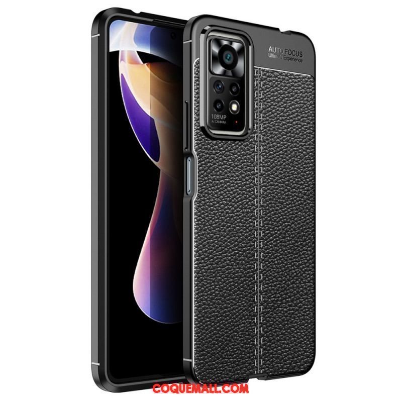 Coque Xiaomi Redmi Note 11 Pro / Note 11 Pro 5G Effet Cuir Litchi Double Line