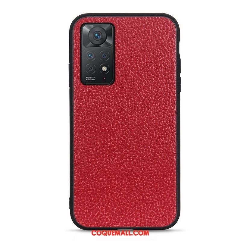 Coque Xiaomi Redmi Note 11 Pro / Note 11 Pro 5G Véritable Cuir Litchi