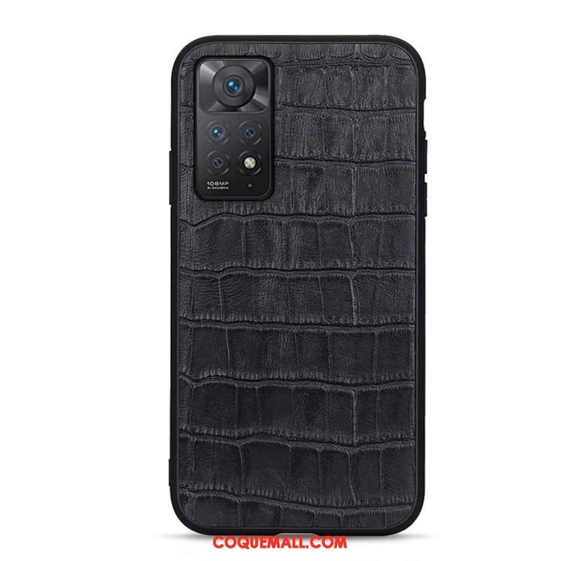 Coque Xiaomi Redmi Note 11 Pro / Note 11 Pro 5G Véritable Cuir Texture Crocodile