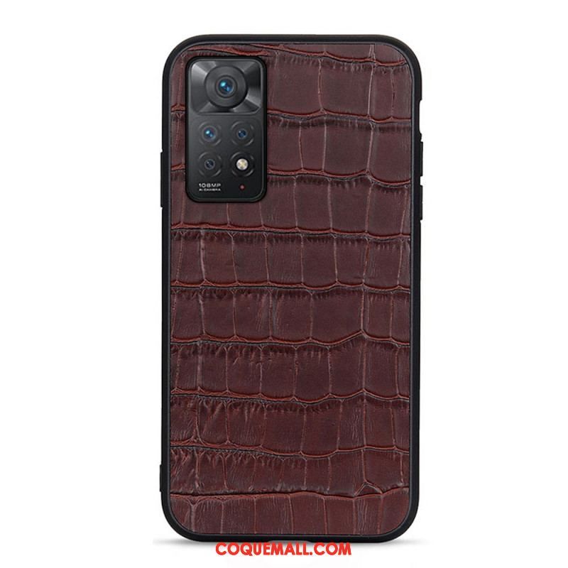 Coque Xiaomi Redmi Note 11 Pro / Note 11 Pro 5G Véritable Cuir Texture Crocodile