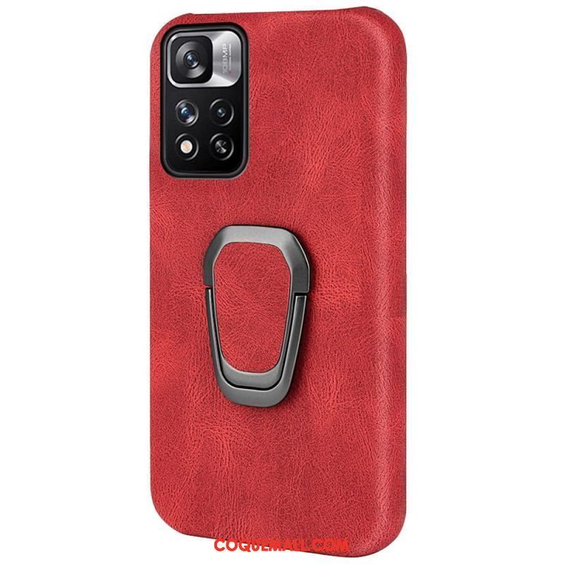 Coque Xiaomi Redmi Note 11 Pro Plus 5G Effet Cuir Anneau-Support