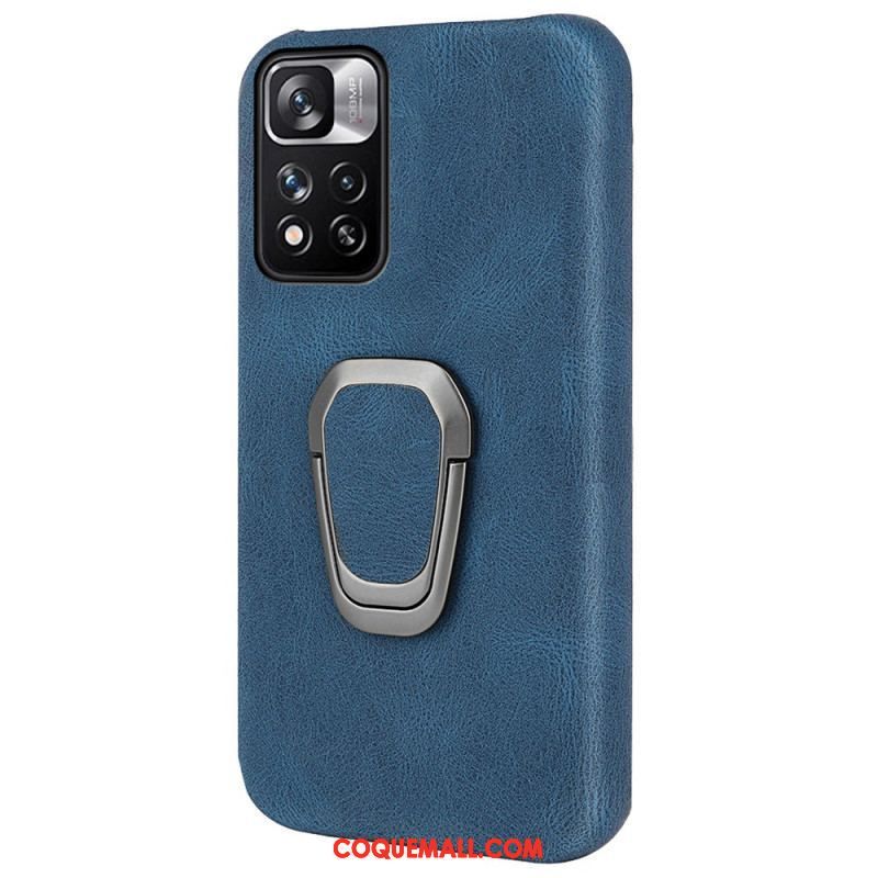 Coque Xiaomi Redmi Note 11 Pro Plus 5G Effet Cuir Anneau-Support