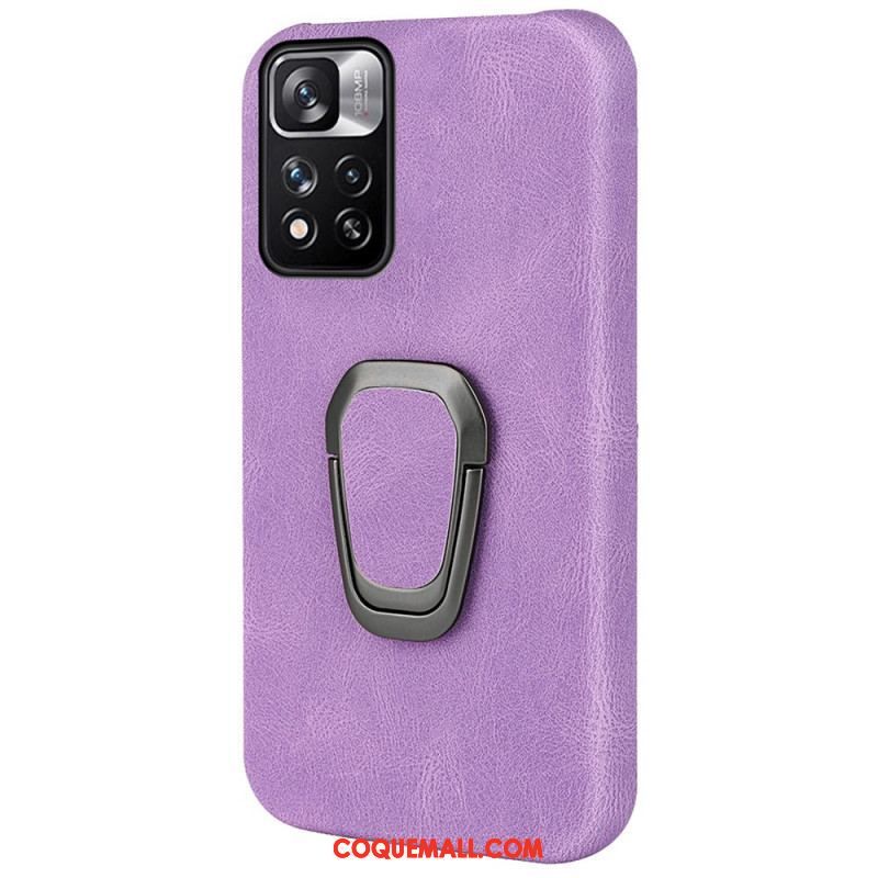 Coque Xiaomi Redmi Note 11 Pro Plus 5G Effet Cuir Anneau-Support