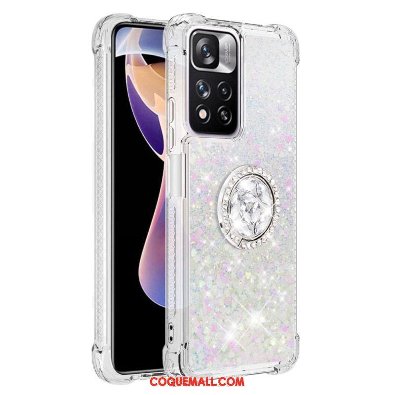 Coque Xiaomi Redmi Note 11 Pro Plus 5G Paillettes avec Anneau-Support