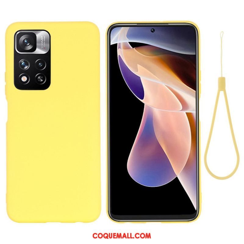 Coque Xiaomi Redmi Note 11 Pro Plus 5G Silicone Liquide avec Lanière