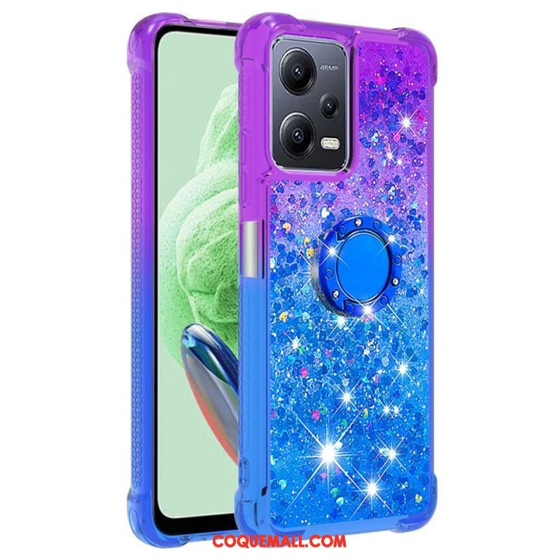 Coque Xiaomi Redmi Note 12/Poco X5 5G Paillettes Anneau-Support